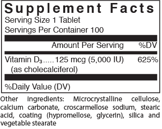 Vitamin D3 - 5,000 IU - 100 Count